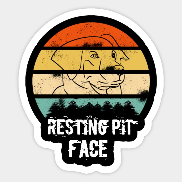 Vintage Resting pit face dog shirt Sticker by FouadBelbachir46